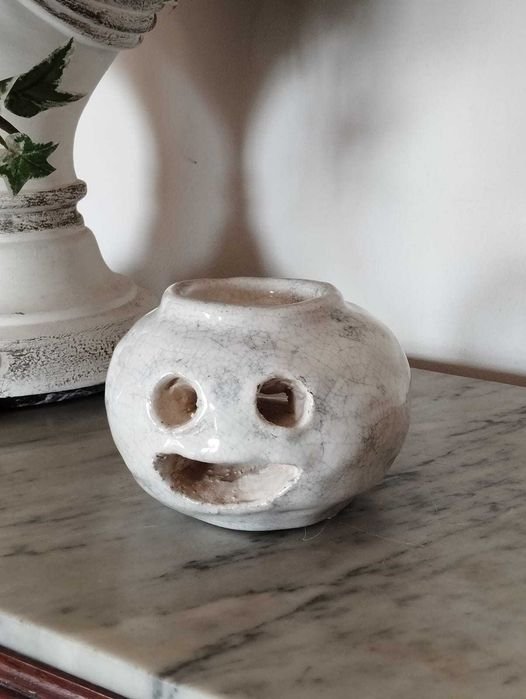 Luminária Porta Vela em Cerâmica Artesanal