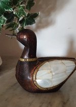 Pato Antigo em Madeira e Madreperola