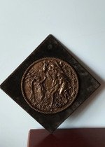 "A Expulsão do Paraíso" - Placa Bronze Antiga