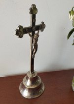 Crucifixo de Mesa em Metal Vintage