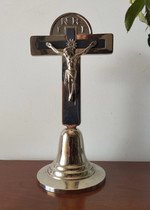 Crucifixo Art Deco de Mesa em Metal Vintage