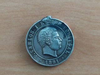 Medalha em Prata, D. Carlos I, Ultramar, 1891