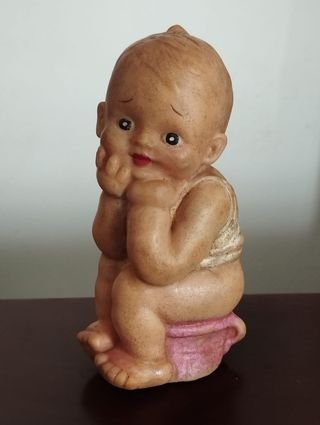 Boneco Antigo Borracha Bébé Penico