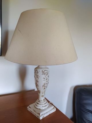Candeeiro Grande Branco/Dourado