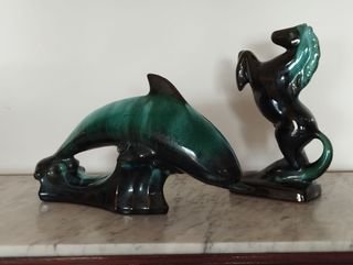 Cerâmica Blue Montain - Conjunto Golfinho e Cavalo